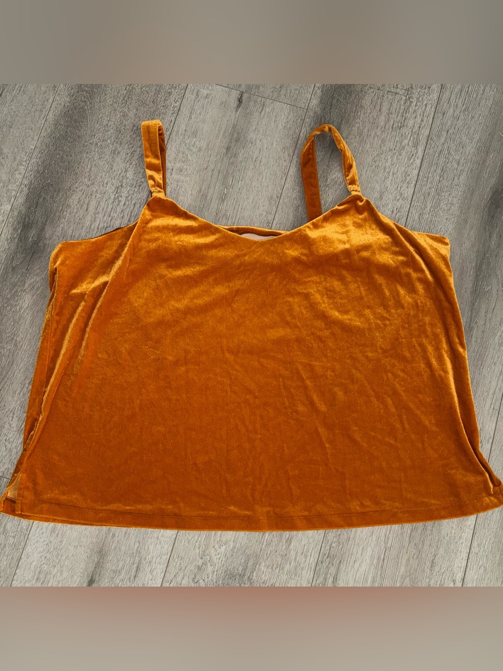 Marigold Orange Velvet Tank Top Romantic Whimsigoth Fairy Grunge Size XXL